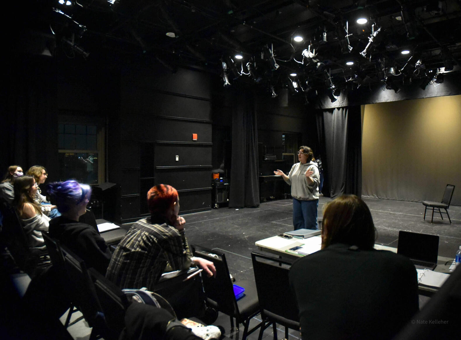 Rehearsals for Career Man (2025). Photo by Nate Kelleher.